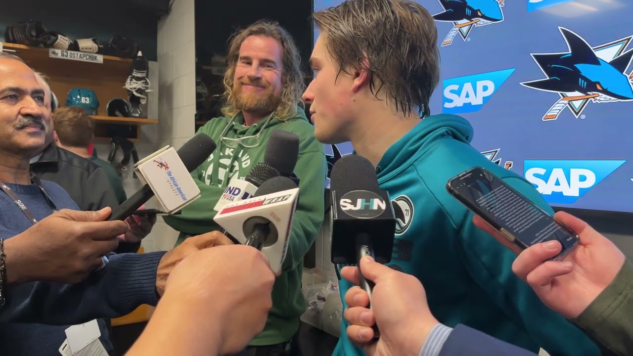 Celebrini on Smith Wearing His BU Jersey, Loudest SAP Center Crowd That He's Experienced