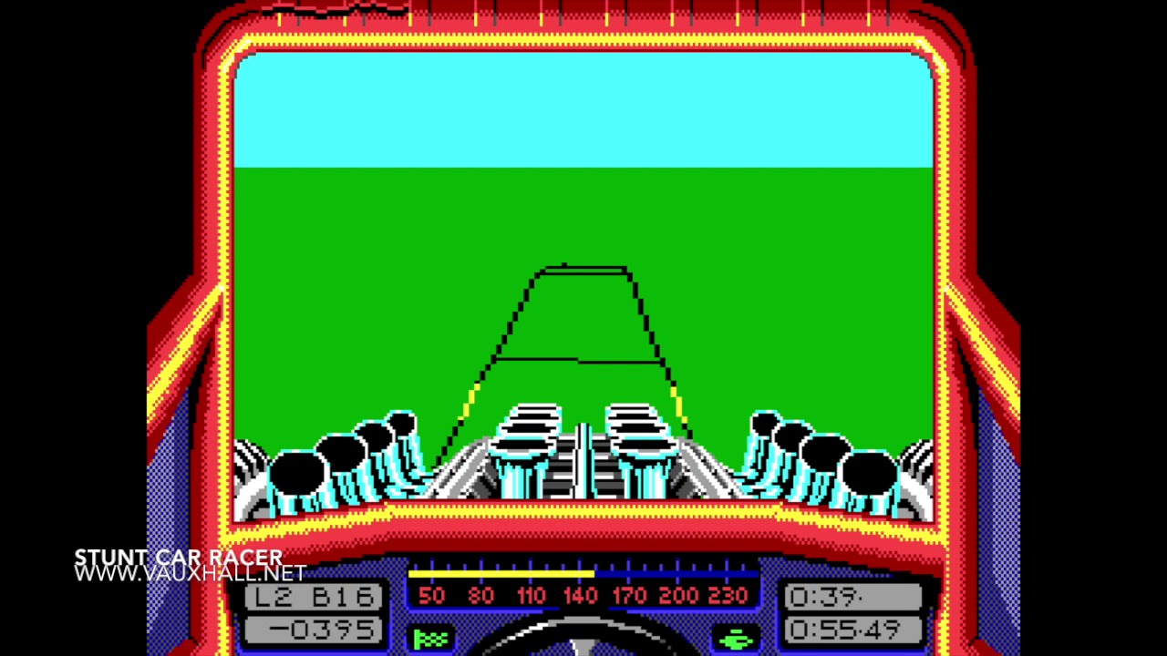Geoff Crammond's Stunt Car Racer for DOS IBM PC (1989) - Retro DOS - EGA Graphics & PC Speaker Sound