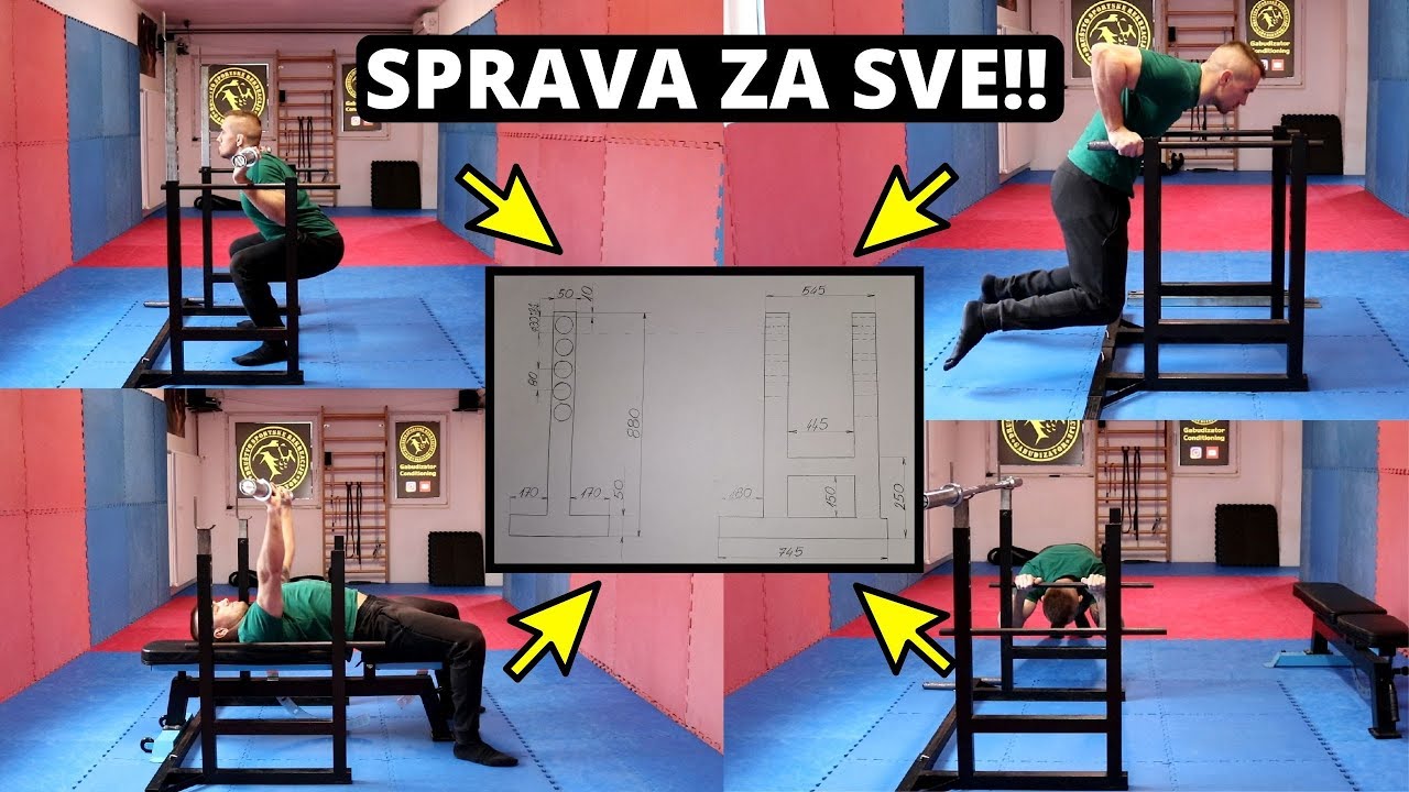 KAKO NAPRAVITI MINI KAVEZ ZA KUCNU TERETANU - STALAK ZA BENCH PRESS, CUCANJ, DIPSEVE ITD.