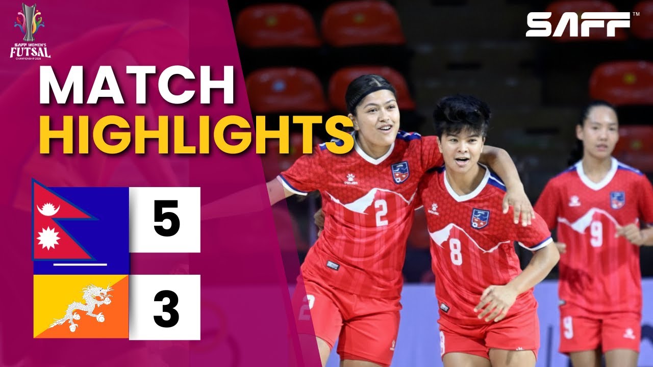 Nepal vs Bhutan Futsal Highlights | Nepal Win 5–3 | SAFF Futsal Championship