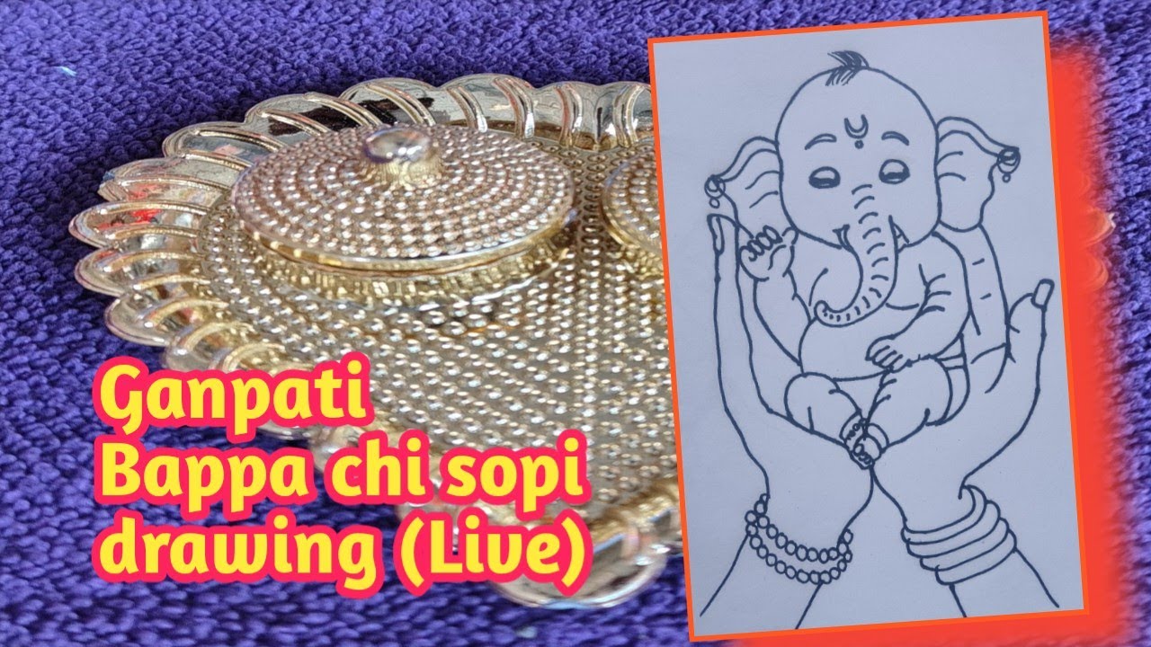 Ganpati Bappa chi sopi drawing| live drawing kadlela ahe nakki paha