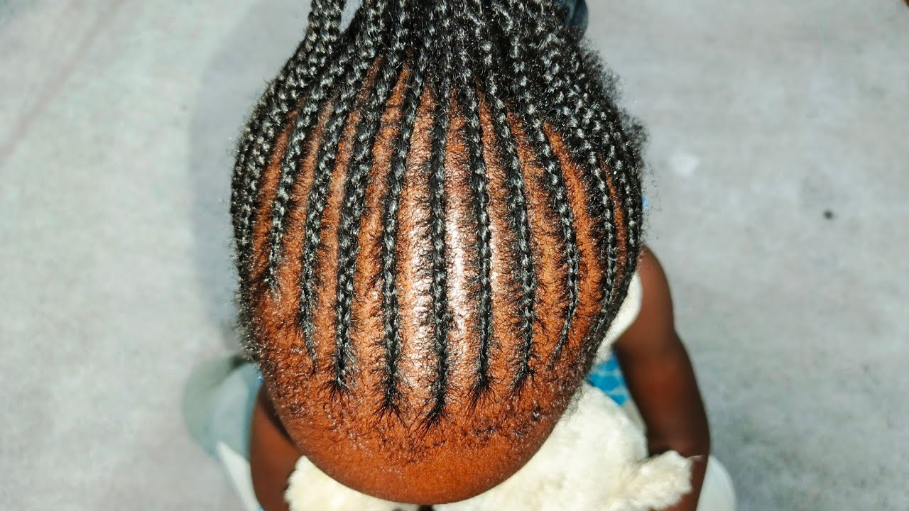 Simple girls cornrows hair style 
