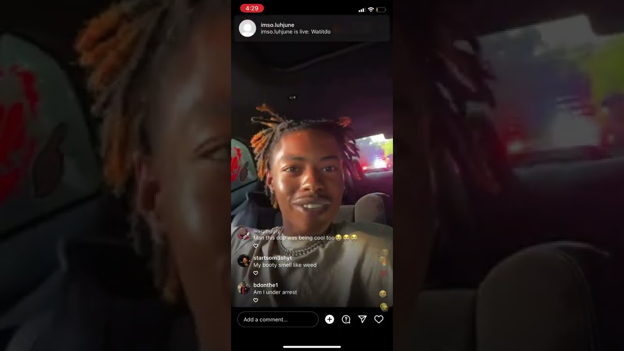 @theysnflow Gets pulled over on ig Live