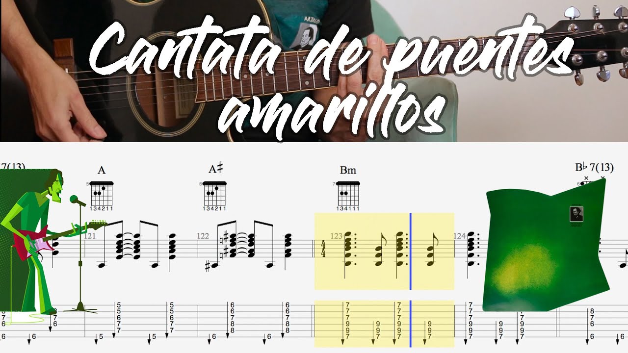 Cómo tocar Cantata de puentes amarillos | Spinetta | Tutorial Guitarra | Tab Partitura