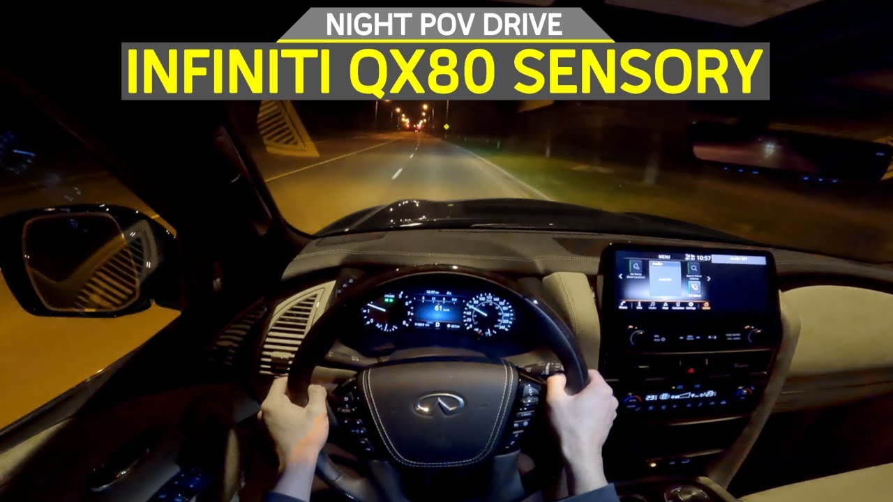 LED HEADLIGHTS TEST! - 2022 Infiniti QX80 Night POV Drive