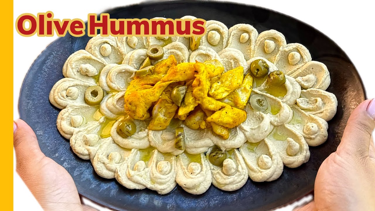 Olives Hummus with Chicken Fillet🫒| Easy Middle Eastern Recipe, easy & healthy|High Protein Meal😍💛