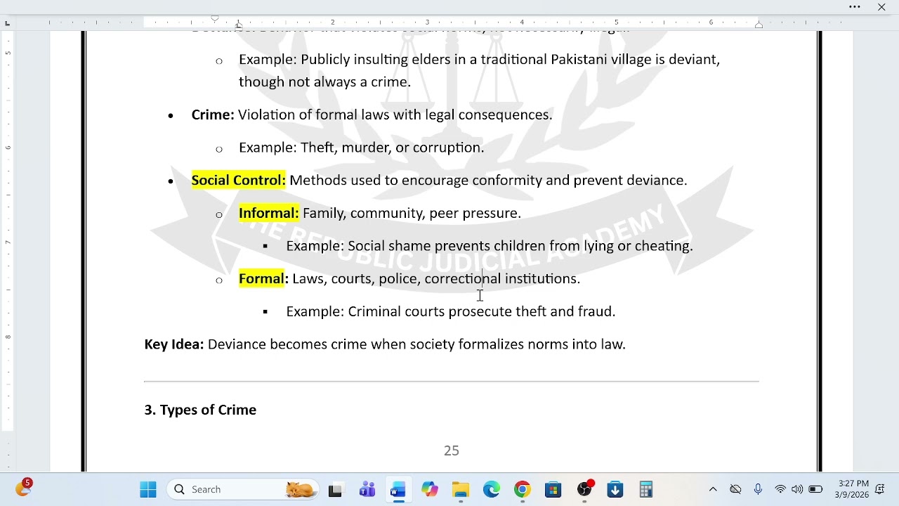 Deviance and social control