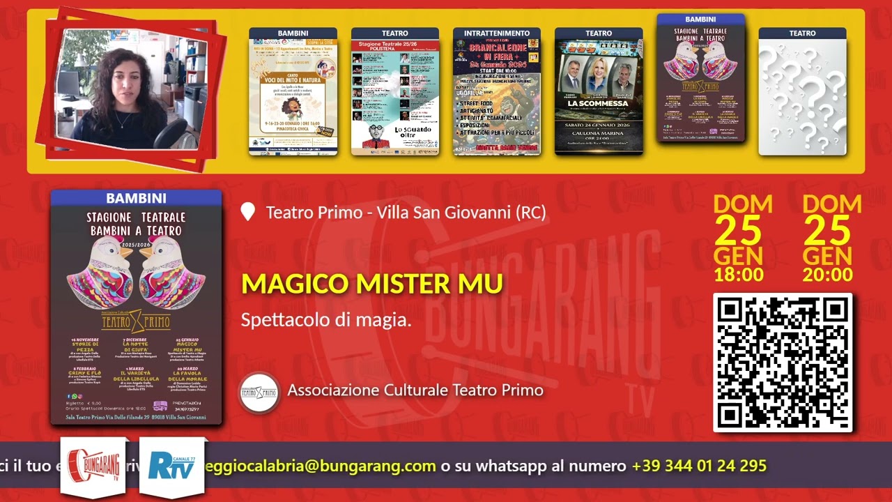 EVENTI DEL WEEKEND (23 - 24 - 25 GEN 2026) - Rubrica TV di BUNGARANG.com.