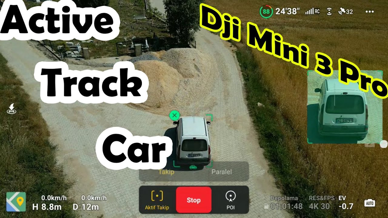 Отслеживание автомобиля с помощью активного трека dji mini 3 pro | КАК АКТИВНО ТРЕКИТЬ?