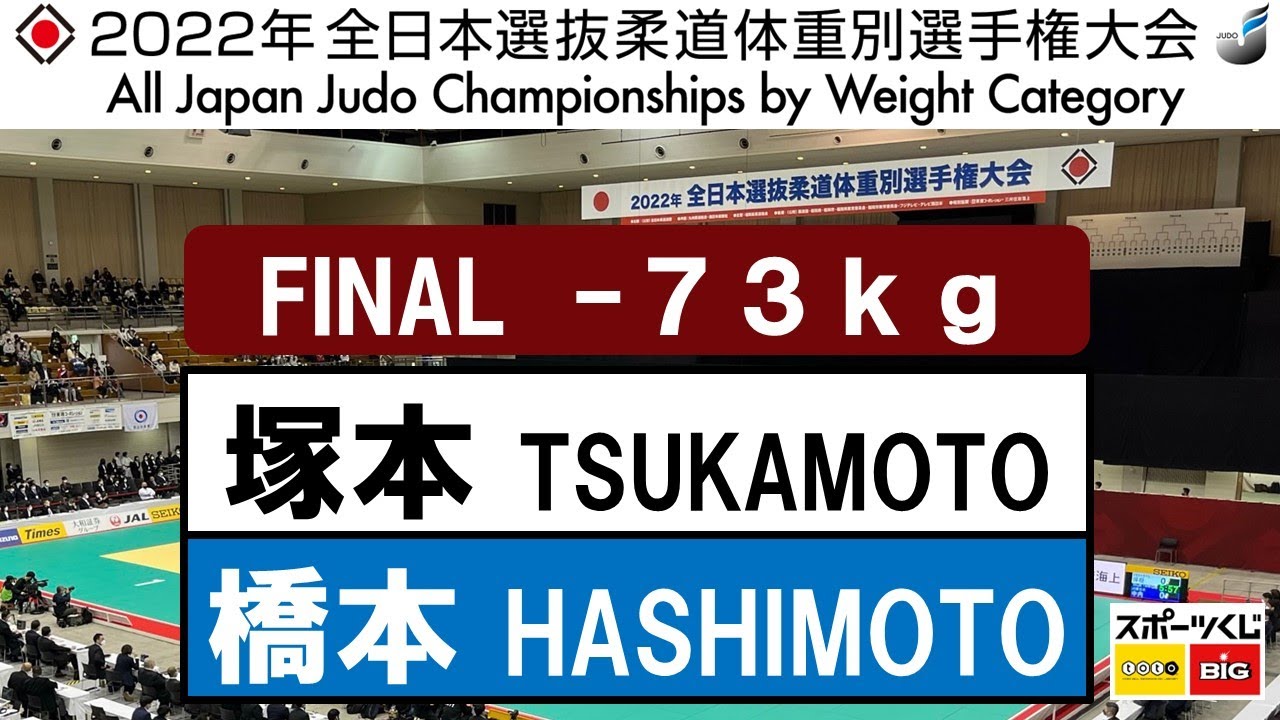 2022選抜体重別　男子73kg級　決勝戦　Final　塚本　綾R. TSUKAMOTO - 橋本　壮市S. HASHIMOTO