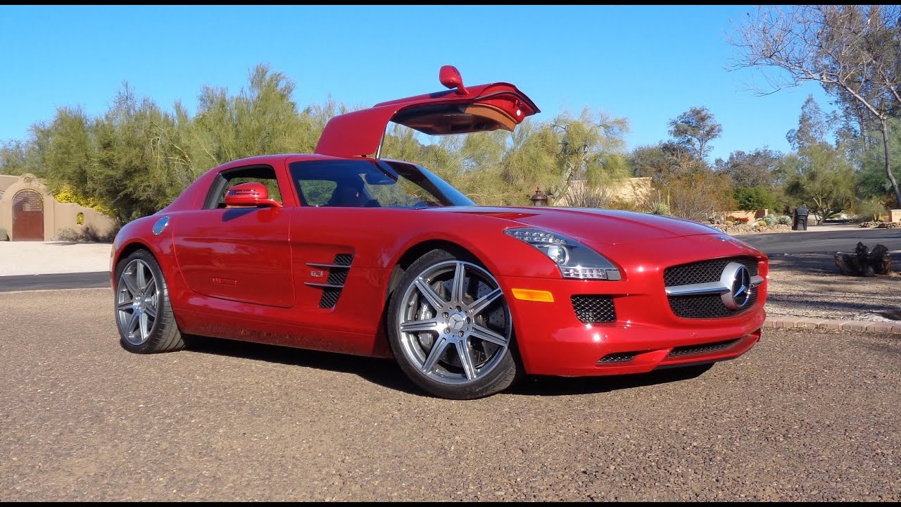 Mercedes Muscle ! 2011 Mercedes Benz SLS AMG Gullwing in Red & Ride My Car Story with Lou Costabile