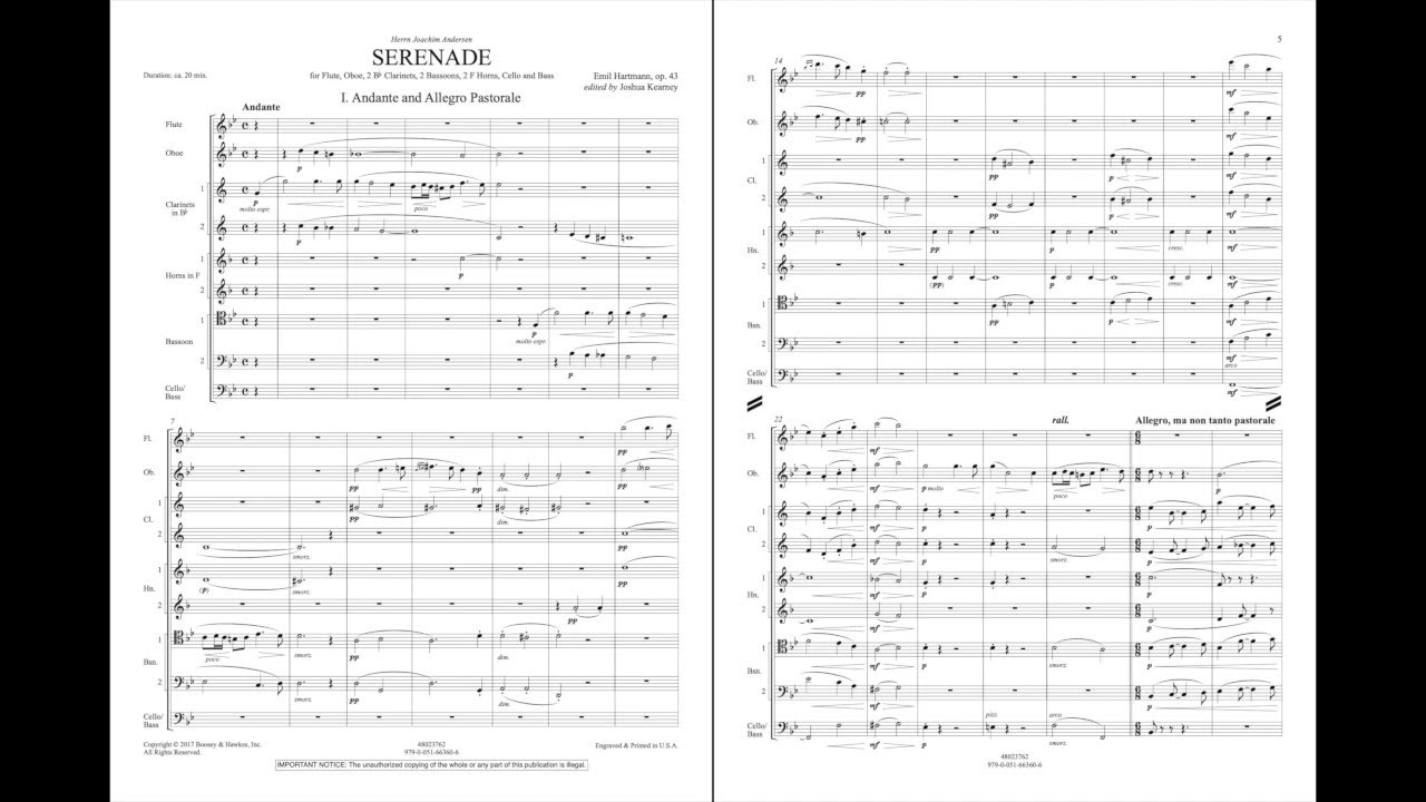 Serenade, Op. 43 by Emil Hartmann/ed. Joshua Kearney