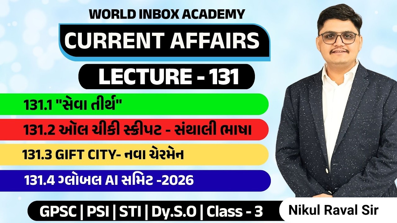 Current Affairs 2026 | Part - 131 | Lecture By Nikul Raval Sir | World Inbox Academy