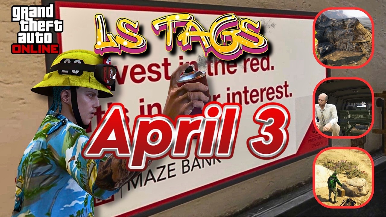 LS TAGS, SHIPWRECK, GUN VAN Locations - APRIL 3| GTA ONLINE