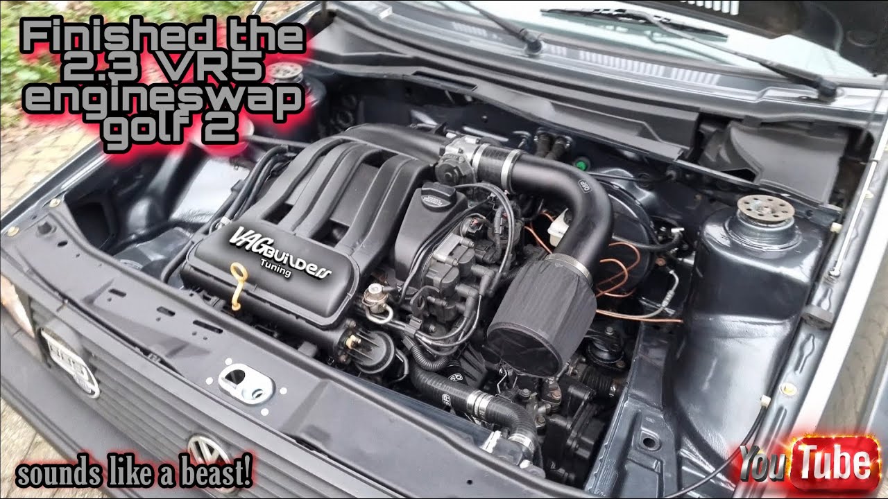 Finished the 2.3 VR5 Golf 2 Engineswap