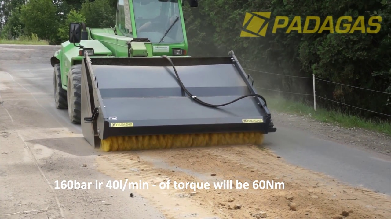 Bucket brush KS-250, bucket sweeper, tractor sweeping machine, road sweeper - PADAGAS