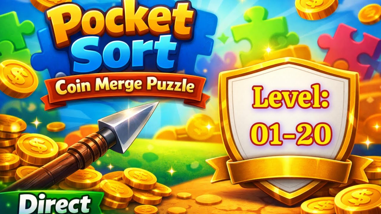 Pocker Sort- Coin Merge Puzzle || Level:- 01-20 || Direct_gaming creator