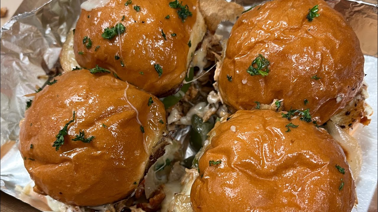 PHILLY CHEESE SALMON SLIDERS - EASY RECIPE