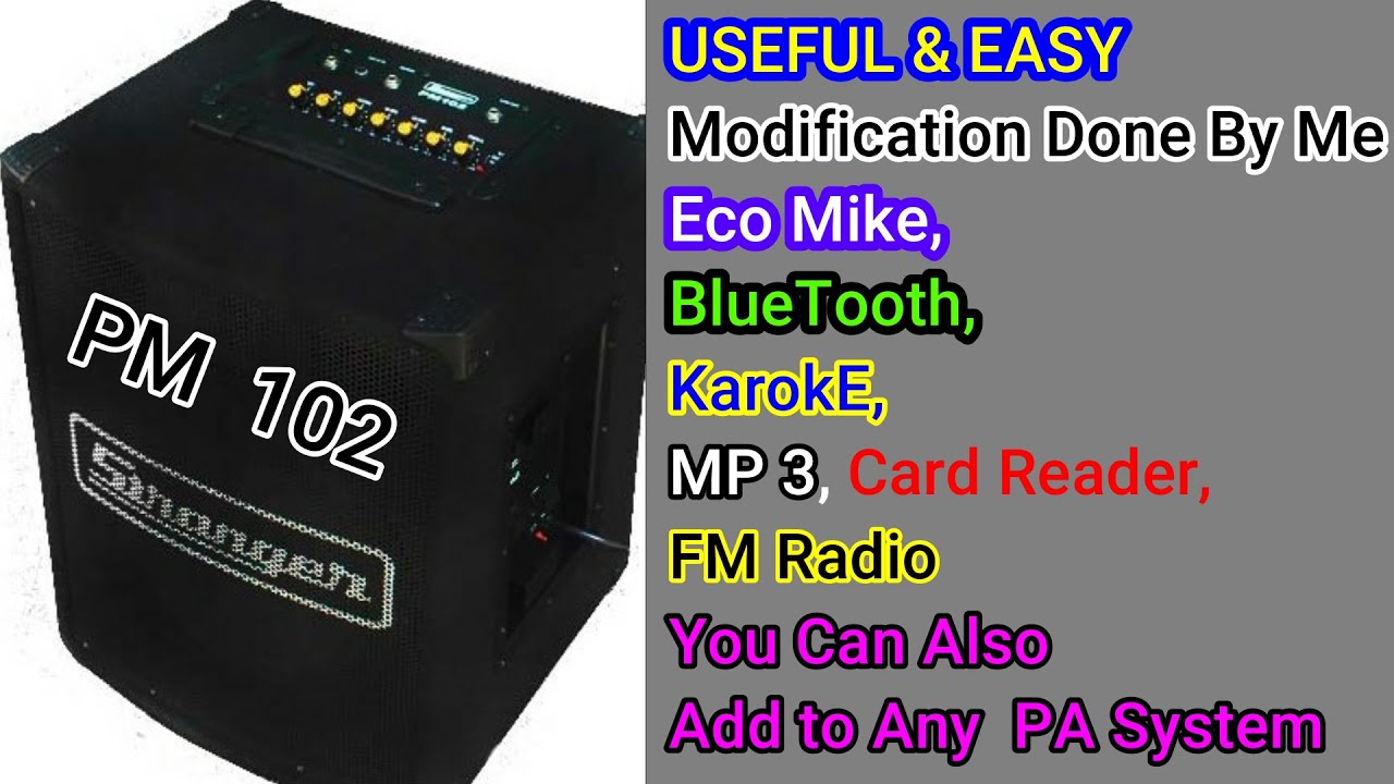 STRANGER PM 102 HINDI, Echo BlueTooth, MP 3 , Card Reader, USB, FM, Trolly Wheels, Karaoke Modified,