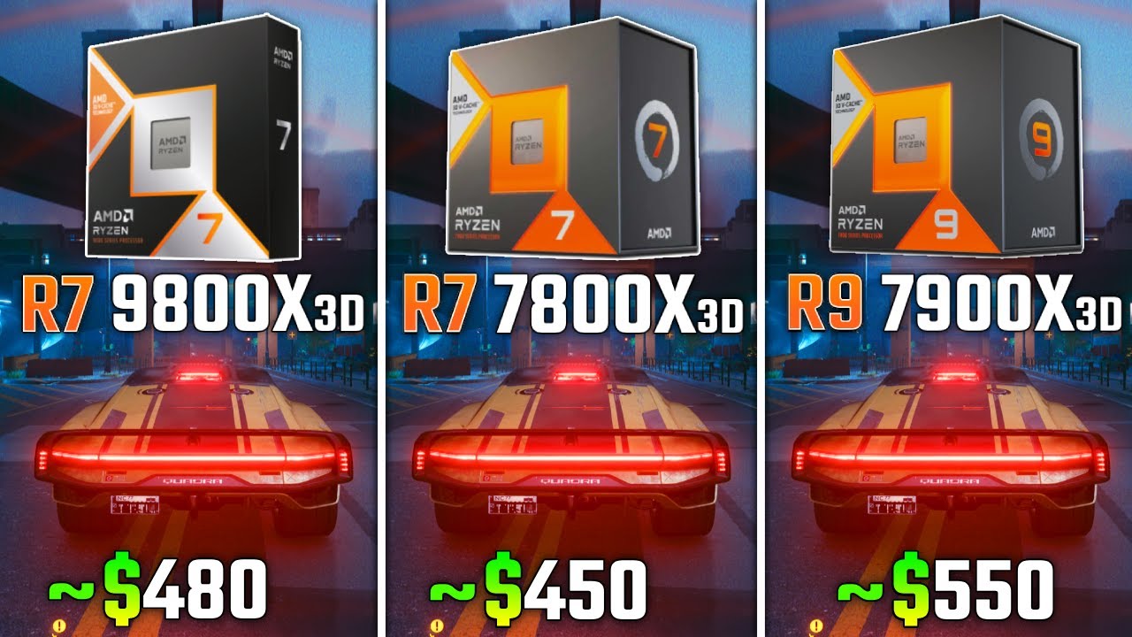 RYZEN 7 9800X3D vs RYZEN 7 7800X3D vs RYZEN 9 7900X3D | Test in 6 Games