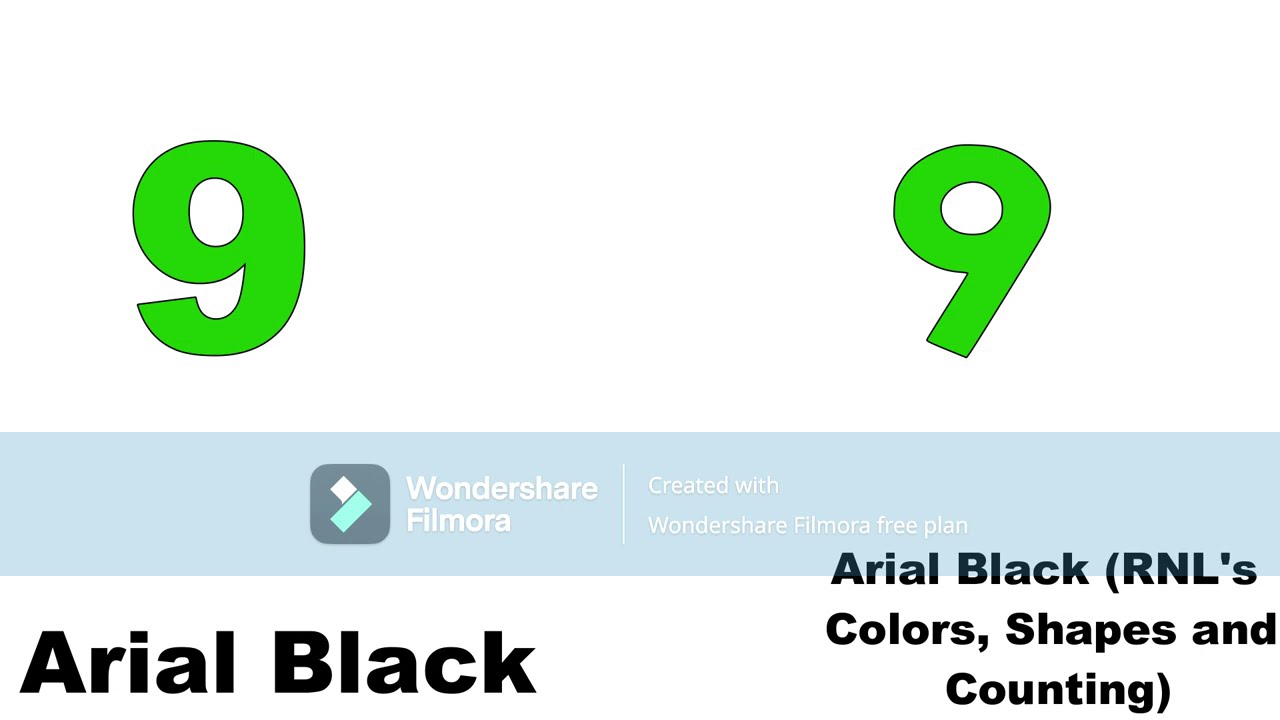 Comparisons Between Arial Bold/Black With Some Modified Duplicates And Then Team Umizoomi Numbers