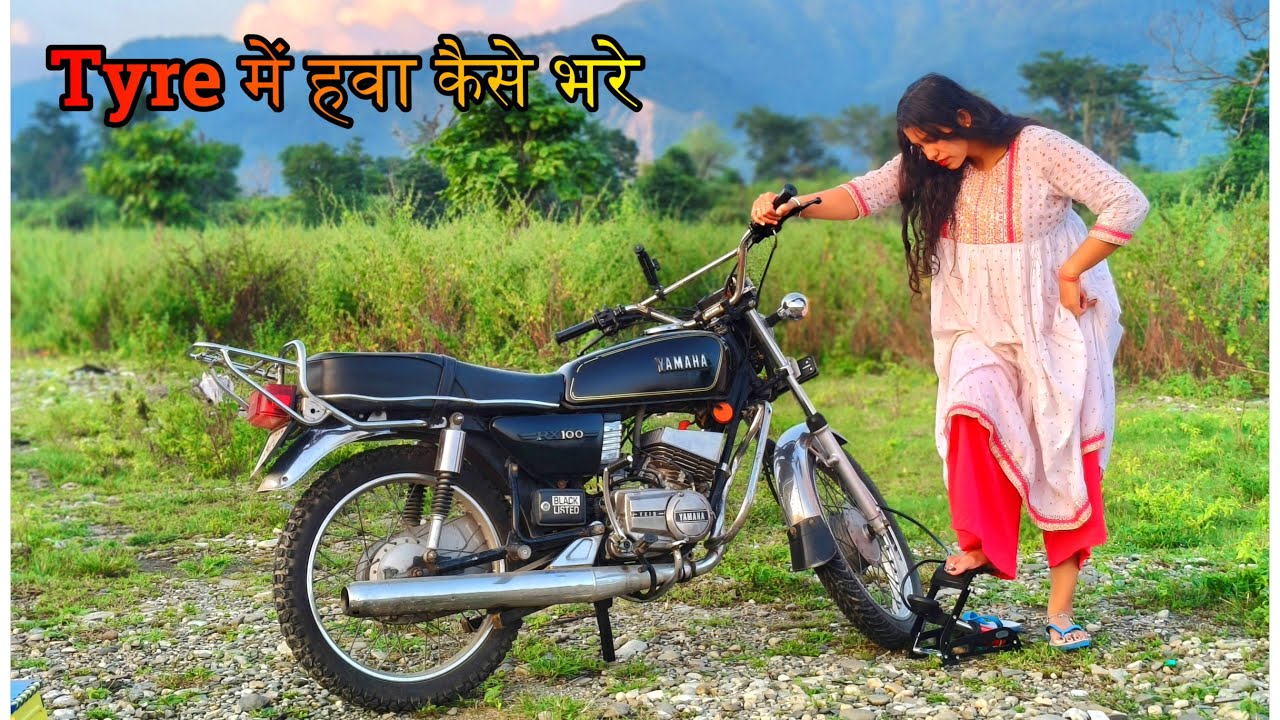 Barefoot Girl Showing How to Deflate & Inflate Bike Tyre with Pump🦶🦶 | Step by Step #tyreinflator