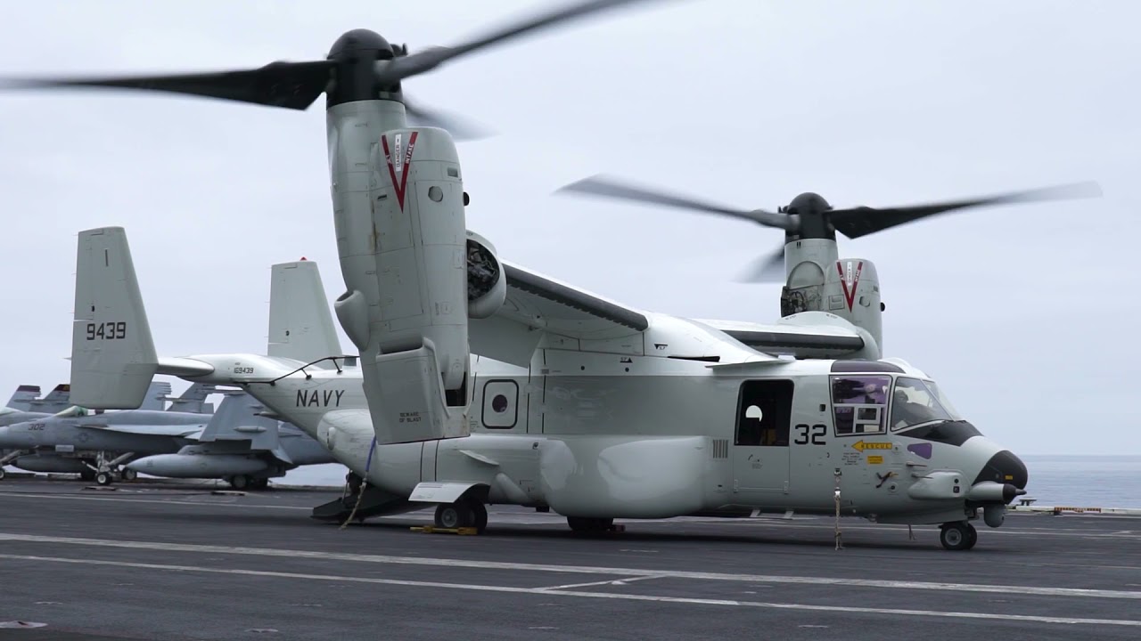 USS Carl Vinson (CVN 70) Conducts Carrier Onboard Delivery With CMV-22B Osprey