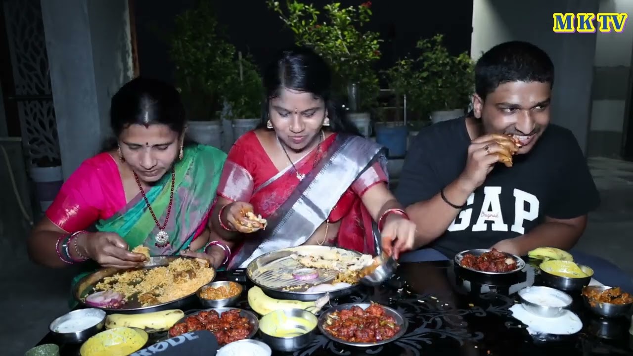 MUTTON BIRYANI#BUTTER NAAN CHIKEN CURRY#CHILLI CHIKEN#mktvvarshini #eatingchallenge  MKTV VLOGS