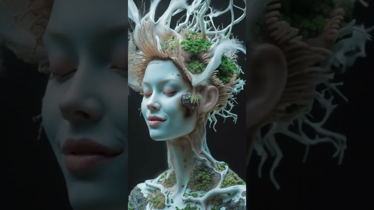 Water woman transforms into coral before your eyes! #magic #transformation #coral #fantasy #viral
