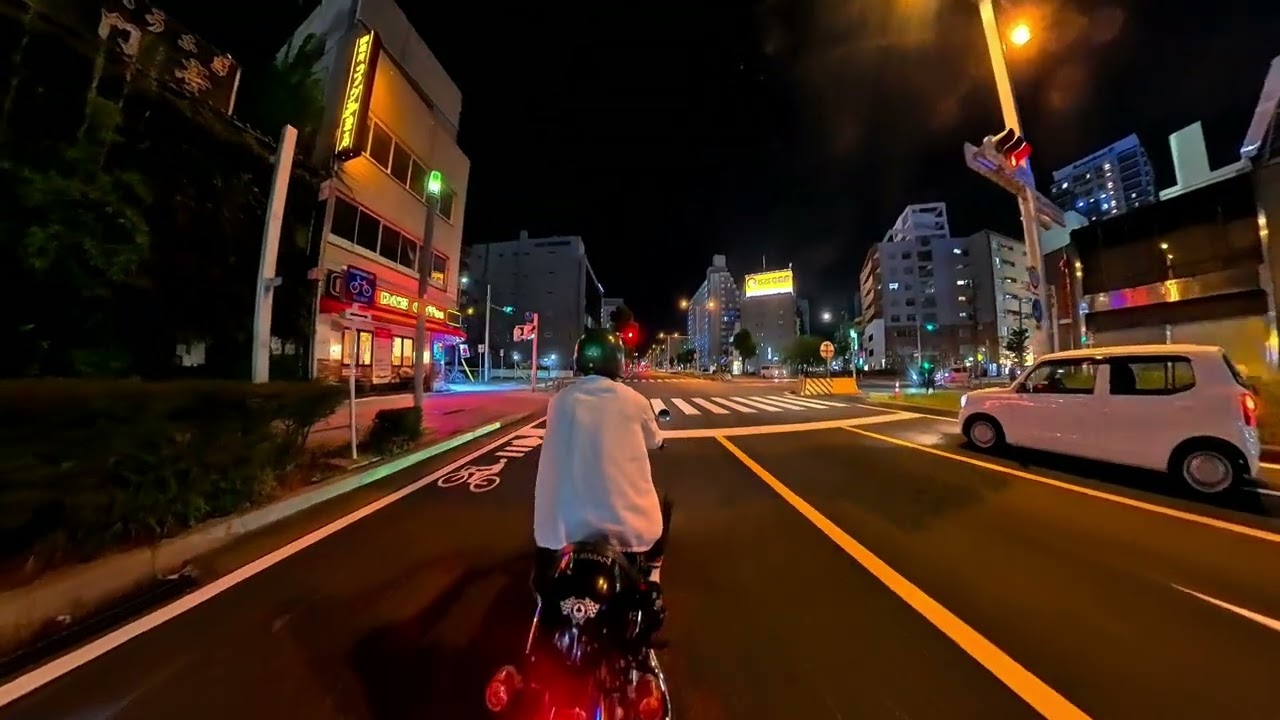 [4k] Motorcycle ride / night  in Japan / GB250 / Insta360 