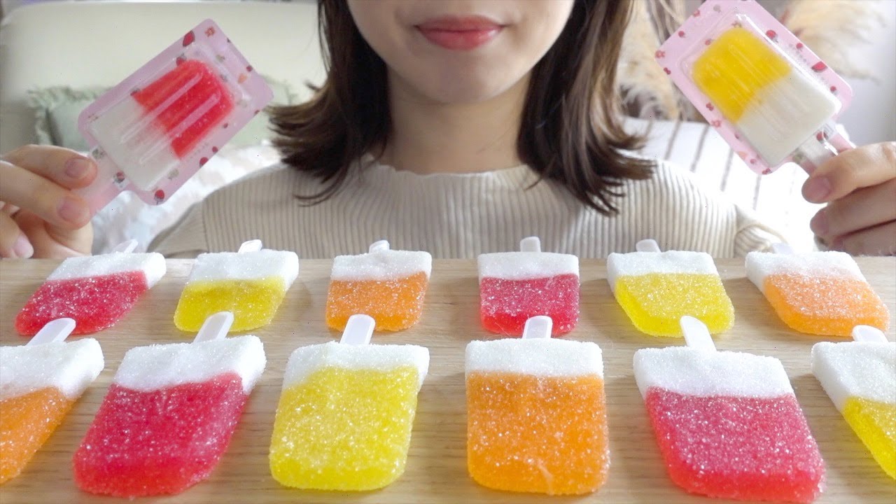 【咀嚼音】アイスバーグミが可愛すぎた♡【ASMR/EATINGSOUNDS】