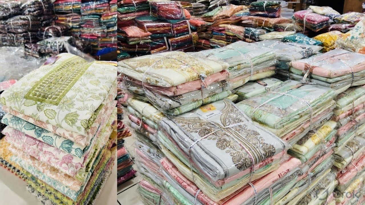 आधी से आधी रेट में सूट ! Cotton Suits Wholesale Market Surat, hand work Suits market surat 