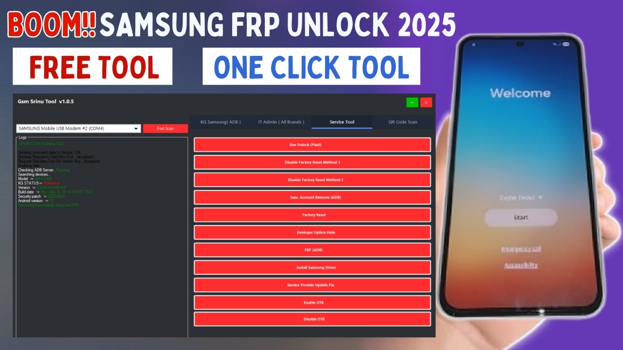 All Samsung FRP Unlock Tool 2025 Android 14/15 | Samsung FRP Bypass 100% Working Free Tool 2025✅