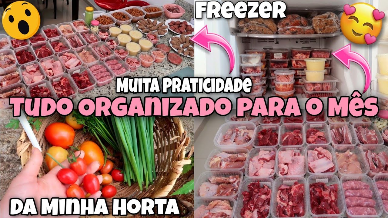 Tudo Organizado para 1 Mês😱 | Organização da alimentação | Valor Total | Receitinhas Colheita e Mais
