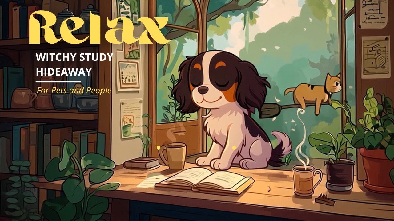 Witchy Study Hideaway for Calm Pups 🐶✨ | Cozy Lofi Magic for Dogs While Humans Work