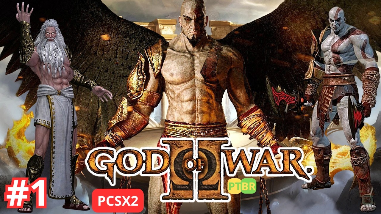 GOD OF WAR 2 - MODO HARD-PTBR-DERROTANDO A ESTATUA DE 1 REAL-ZEUS!! MACUMBEIRO TRAIDOR!!-PCSX2 #1