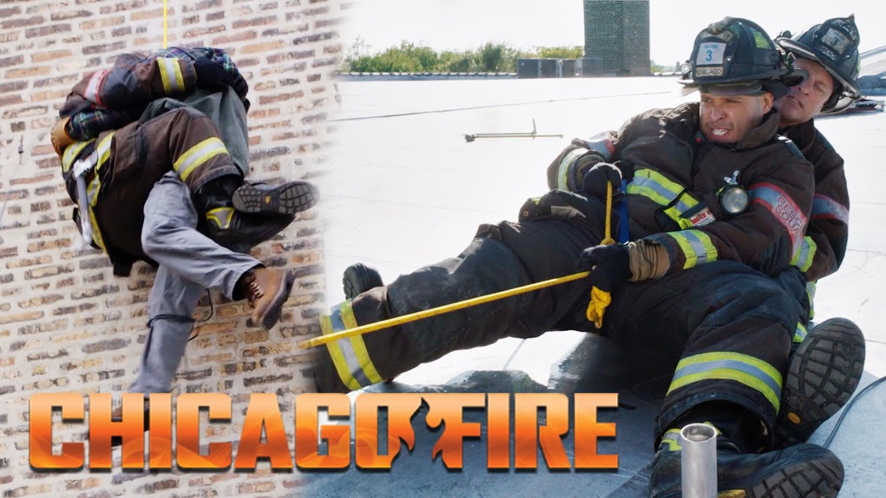 Rescue to Save Man Suspended in the Air Takes a Turn | Chicago Fire