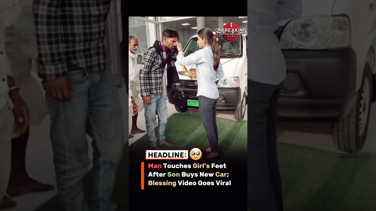 Man Touches Girl's Feet After Son Buys a New Car, Blessing Video Goes 