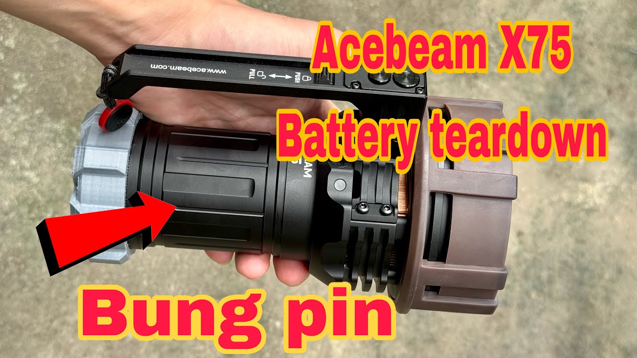 Acebeam X75 battery pack teardown | Bung xem nội thất pin Acebeam X75