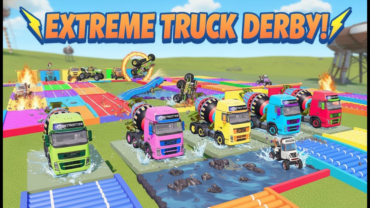 DOUBLE FLATBED HEAVY TRUCK ACTION 🚛🔥 | Mixer Truck Transport | FS22