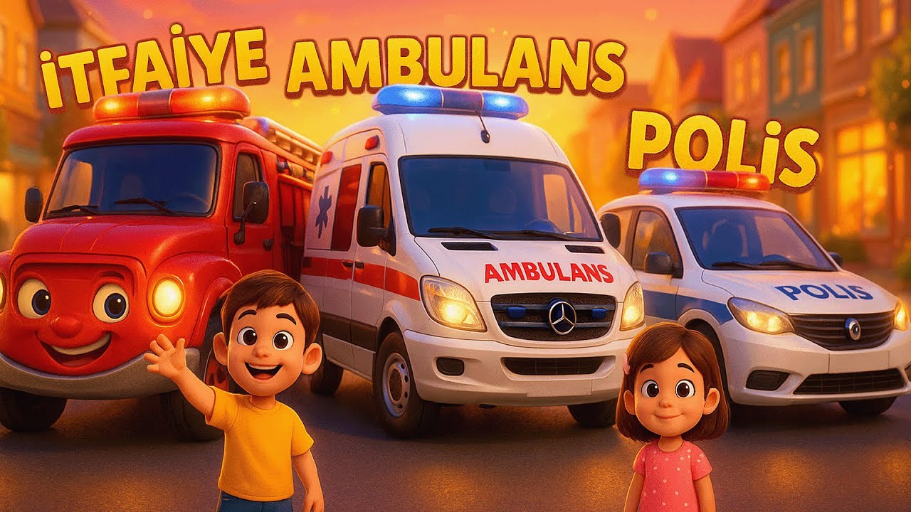 🚒 İtfaiye 🚑 Ambulans 🚓 Polis Geliyor Selam Veriyor 🚨 Meslek Çocuk Şarkıları | Bıdık Çocuk Şarkıları