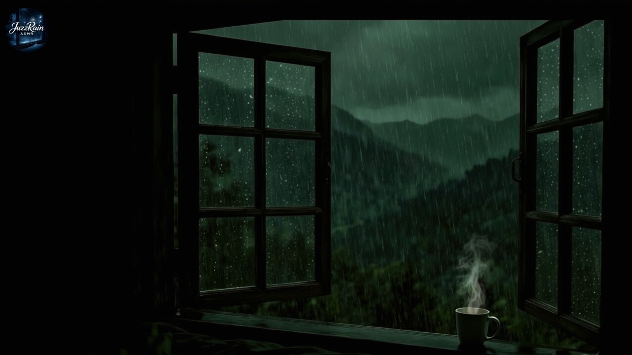 Warm Bedroom Rain Sounds Outside the Window | Gentle Rain Ambience for Deep Sleep