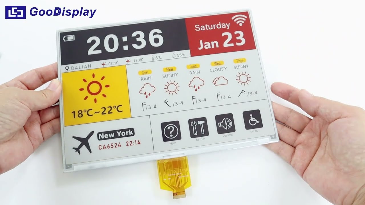 10.2-inch 4-Color E Ink Display, SPI Interface, Low Power, Wide Viewing Angle, Eye Protection