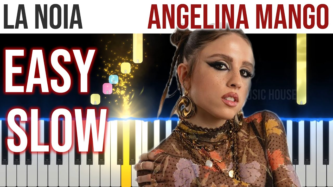 La Noia - Angelina Mango - SANREMO 2024 - EASY SLOW Piano Tutorial with Melody + Chords + Bass🎹4K🤙