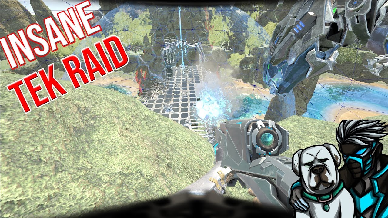 C-SPINNING INTO A TEK BASE - ARK 3-MAN PVP SERVERS #2
