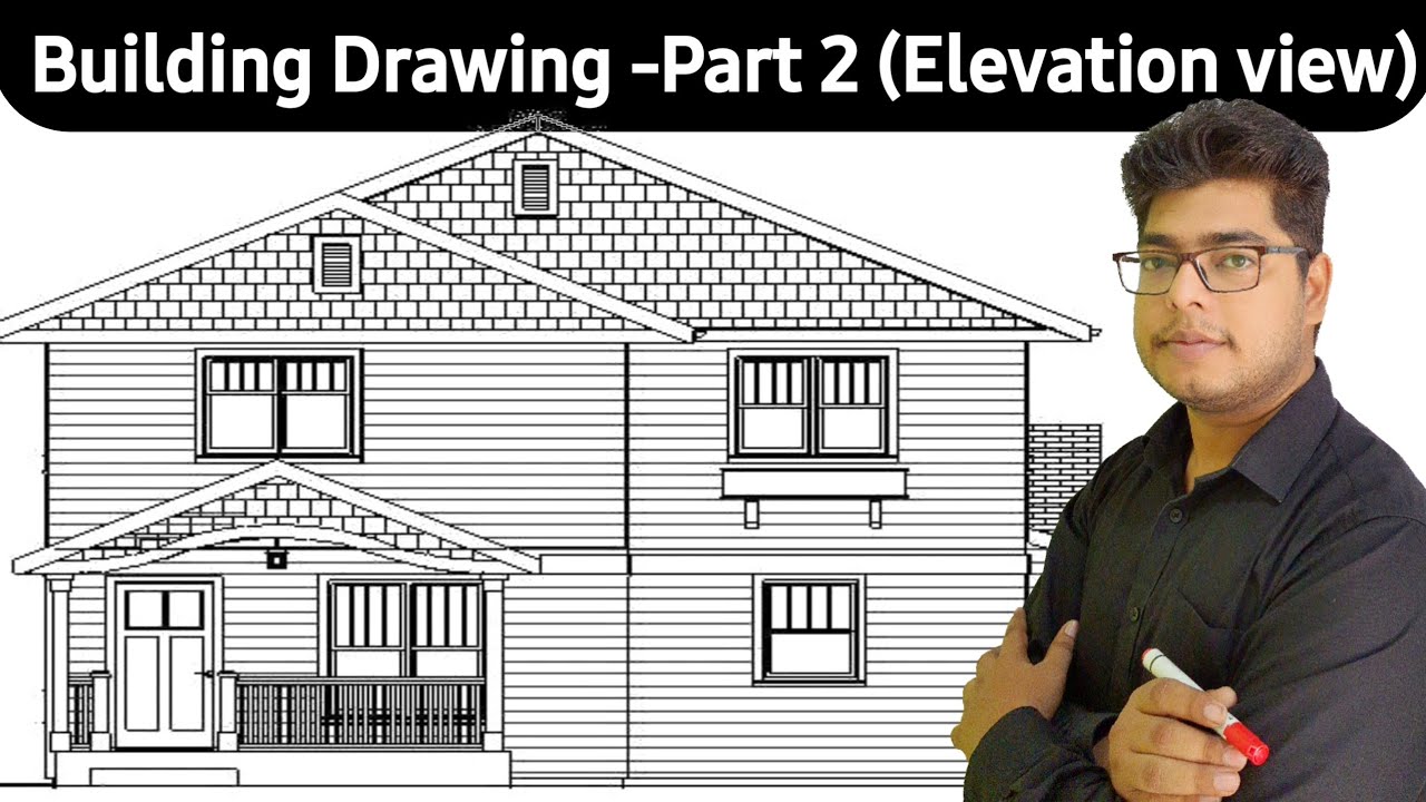 Elevation view of Building Drawing By Shashank Bhatnagar sir | Elevation view | Way to Engineering |