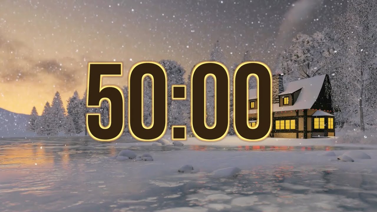 50 Minute Winter Timer ❄️ | Serene Snowy Countdown with Alarm at End