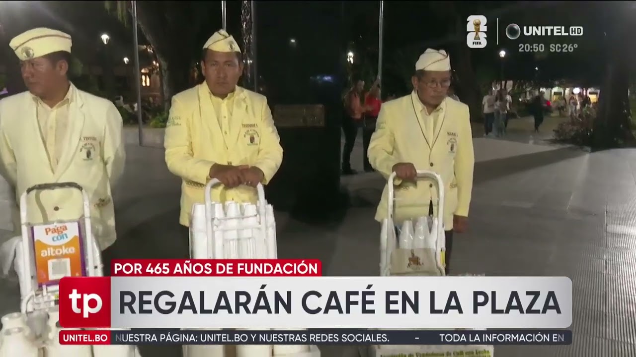 “Es nuestro cariño”: Regalarán café en la plaza 24 de Septiembre por la fundación de Santa Cruz