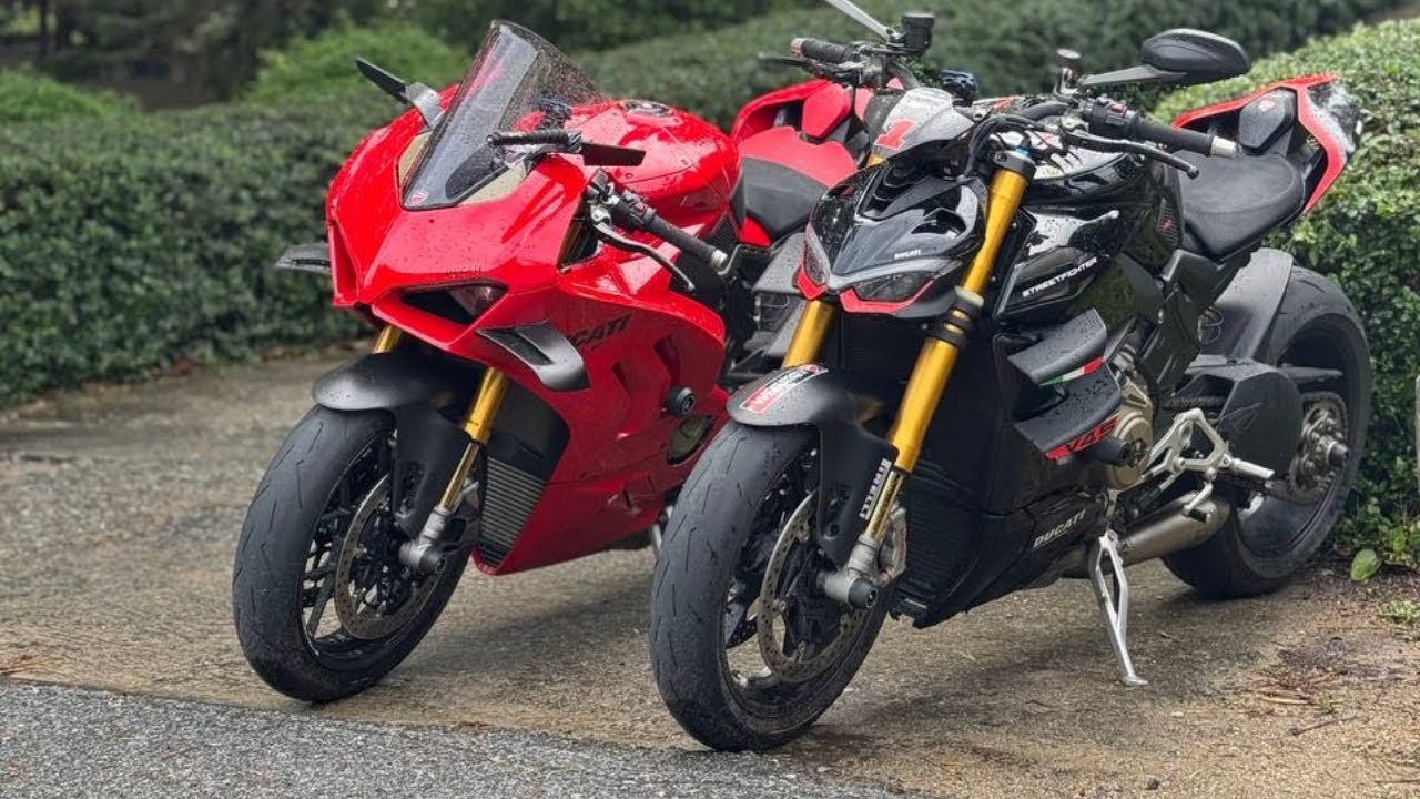 Streetfighter chasing the Panigale...