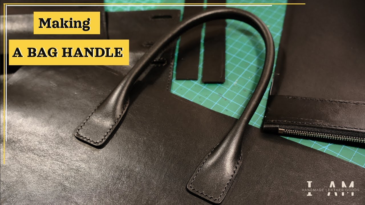 How to make a bag handle/ making a tubular leather handle/rolled leather bag handle tutorial